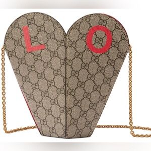 GG Supreme Monogram Love Valentines Day Small Heart Bag